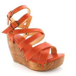 Bed Stu Julia Orange Sandal Wedge